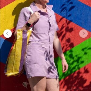 Shredly Lavender Utility Romper shorts XL like new